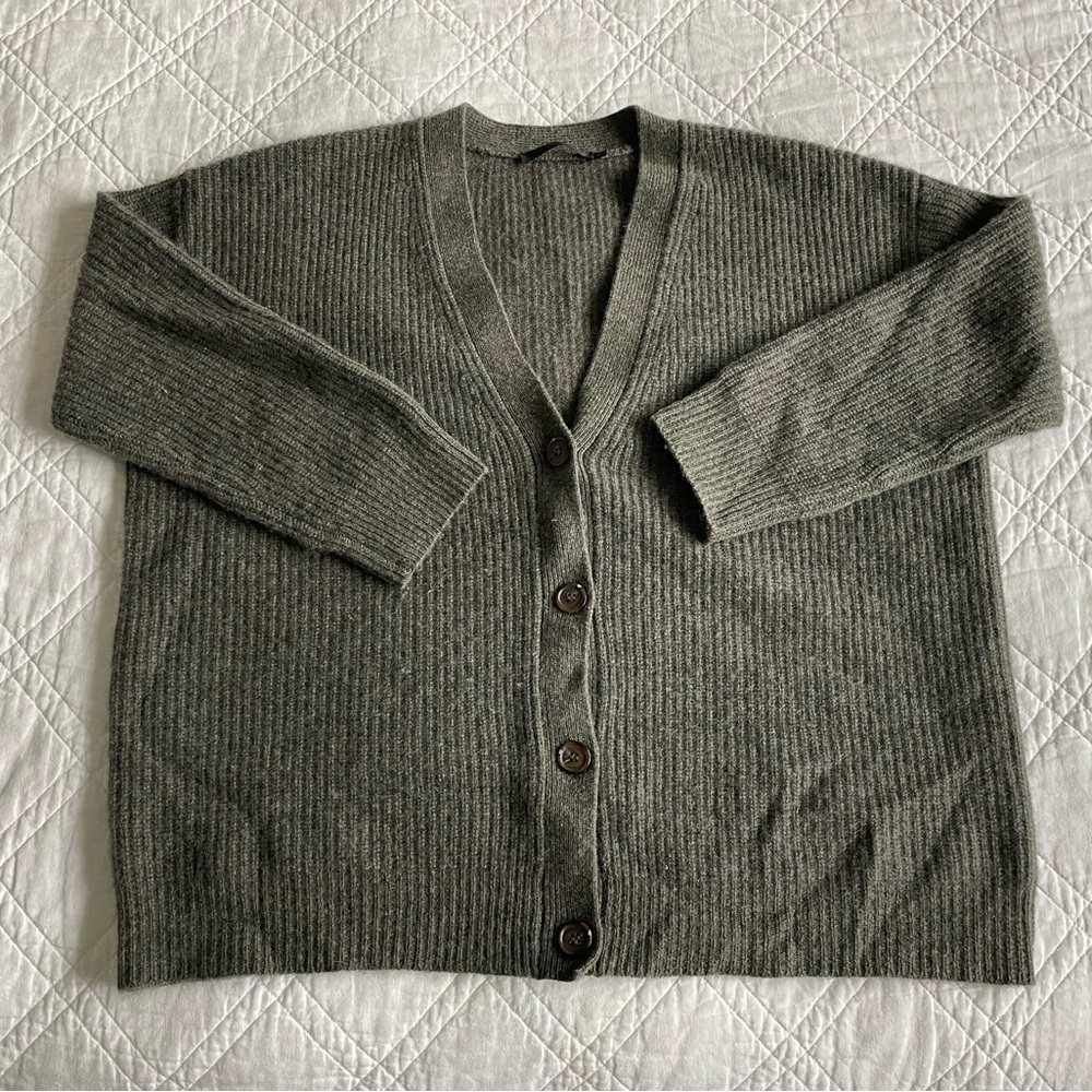 Jenni Kayne Cashmere Cocoon Cardigan in Moss Green